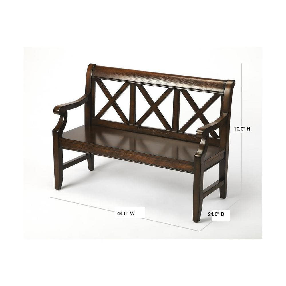 Gerrit Plantation Cherry Transitional Wood Bench