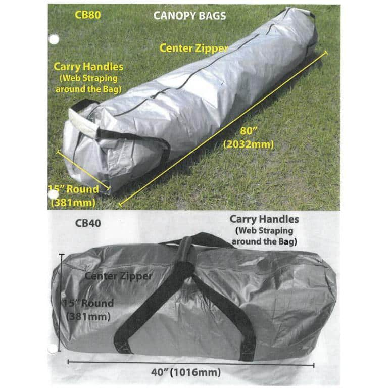 King Canopy 80 inch Silver 180gsm Polyethylene Canopy Bag w/Handles and Zipper