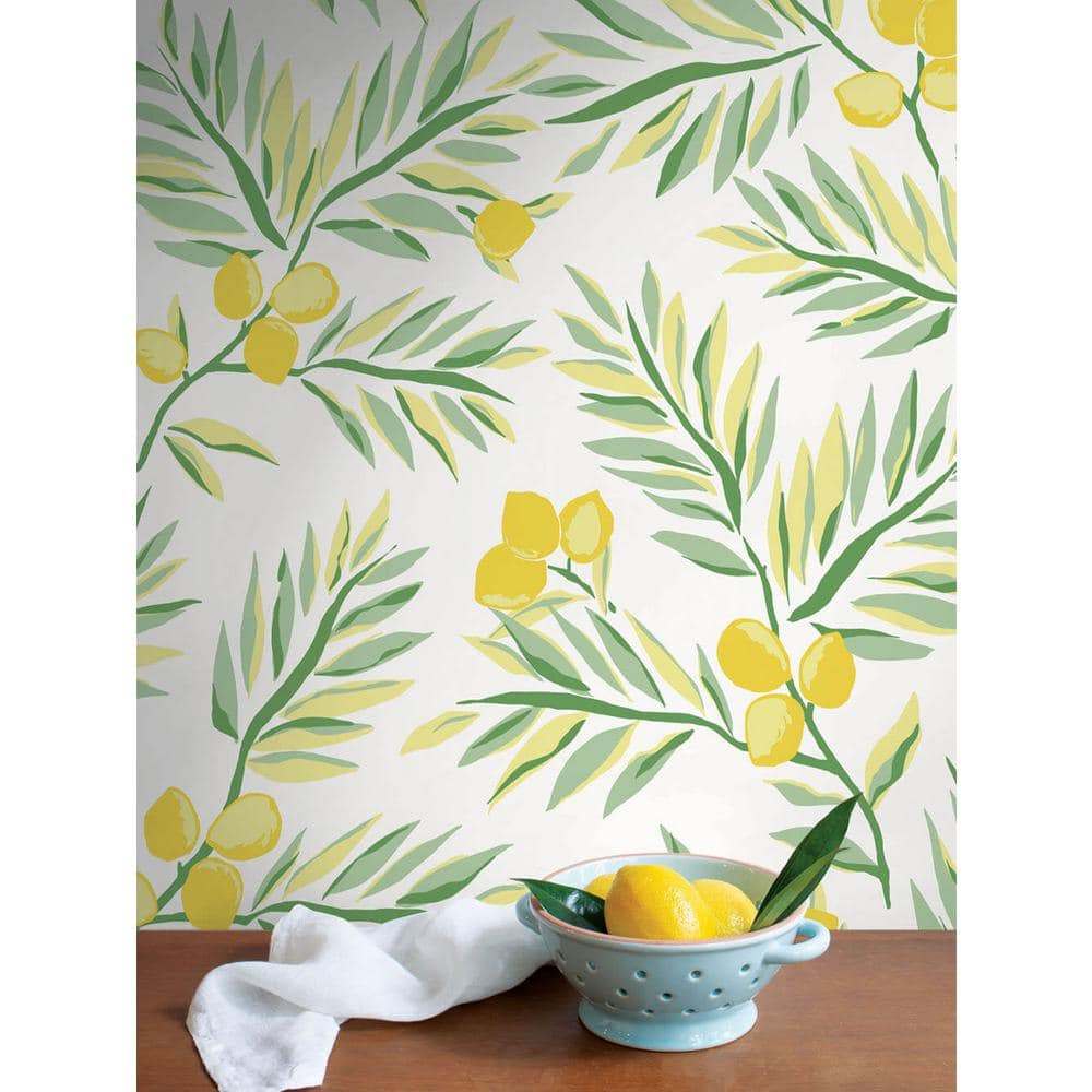 NextWall Lemon Branch Peel and Stick Wallpaper