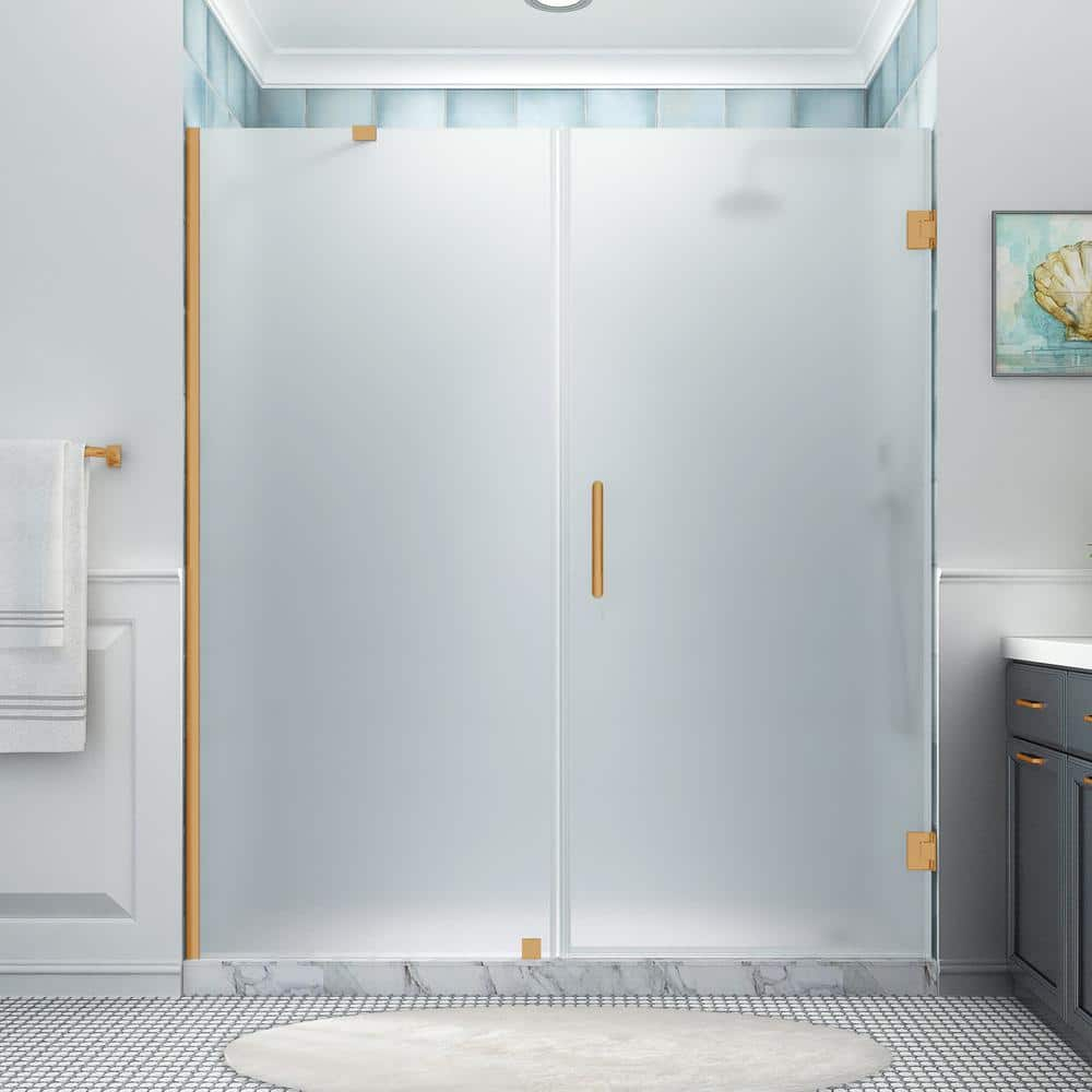 Aston Sdr965fruw-723880 Belmore Xl 80" High X 72" Wide Hinged Frameless Shower Door - Gold