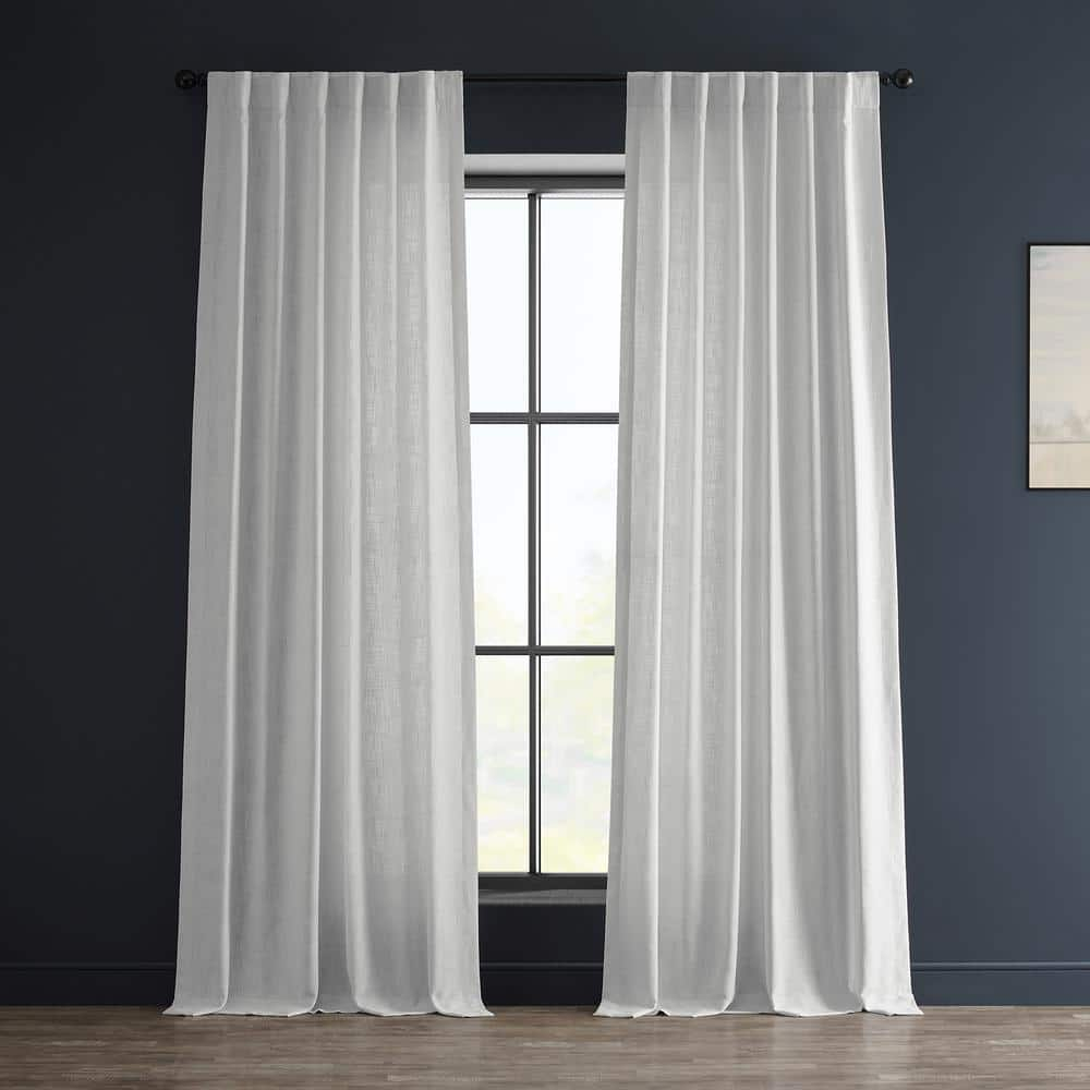 Rice White Heavy Faux Linen Curtain (1 Panel), Rice White, 50W X 84L