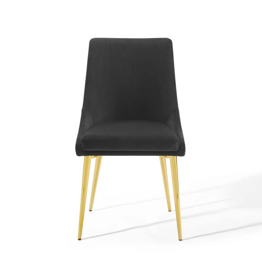 Modway Viscount 19" Modern Performance Velvet Dining Chair in Black