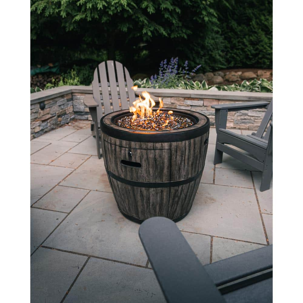 Global Outdoors Wine Barrel Gas Fire Pit 27L X 27W X 24H