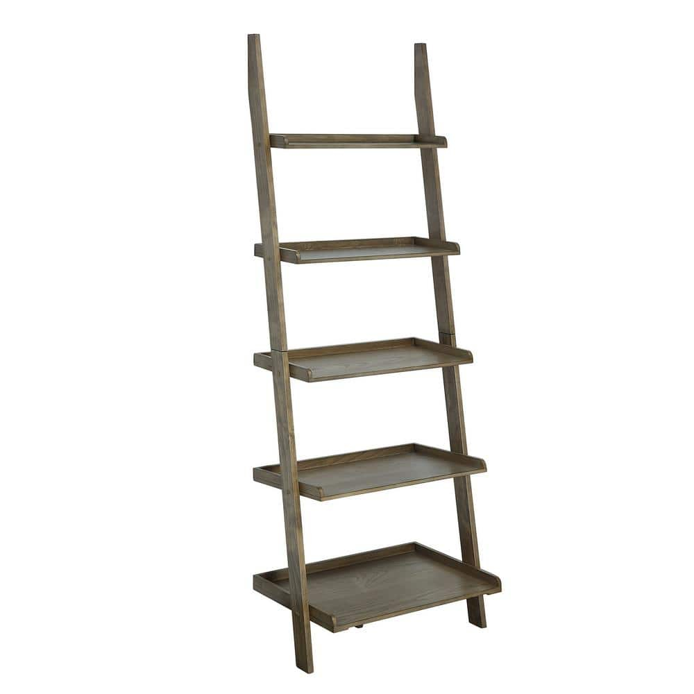 Convenience Concepts American Heritage 5-Shelf Ladder Bookcase, Driftwood