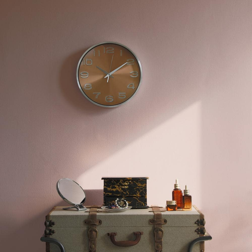 Modern Decorative Aluminum Round Wall Clock For Living Room, Kitchen, Dining Room