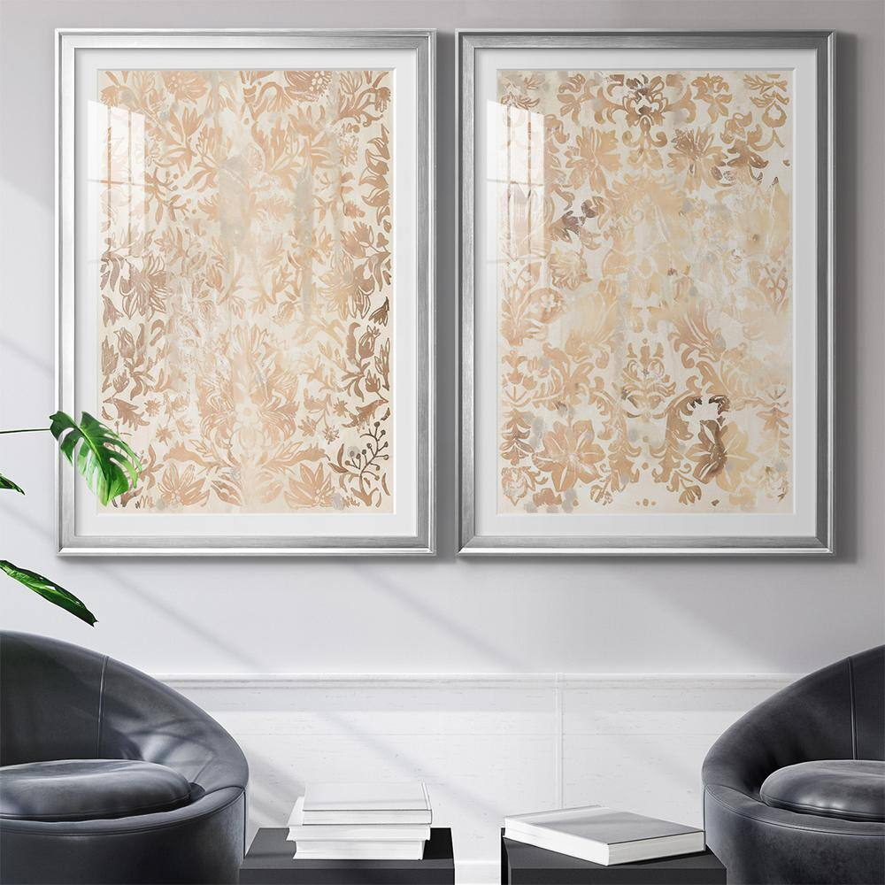 Wexford Home Walnut Damask I Premium Framed Print, 22.5" x 30.5" - Ready to Hang, Silver (Set of 2)