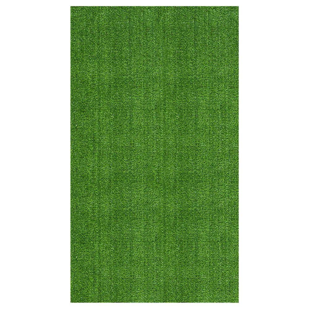 Ottomanson Artificial Grass Turf 7'10" x 9'10" Indoor Outdoor Faux Grass Rug with Drainage Holes, Customizable with Extra Long Size Options, Perfect for Patio Lawn Balcony Weddings Photoshoot Backdrop