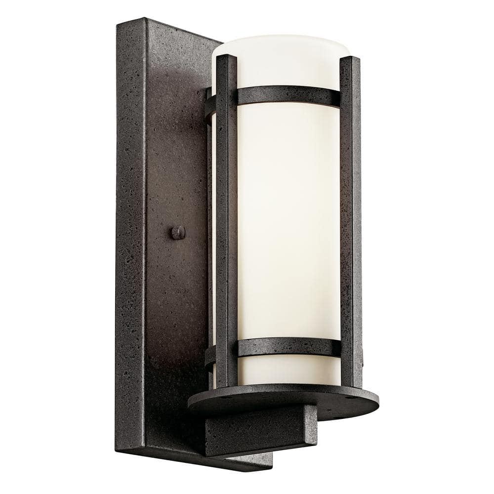 Outdoor Wall Light With Opal Etched Glass - Modern Design For Rustic, Country, And Lodge Décor