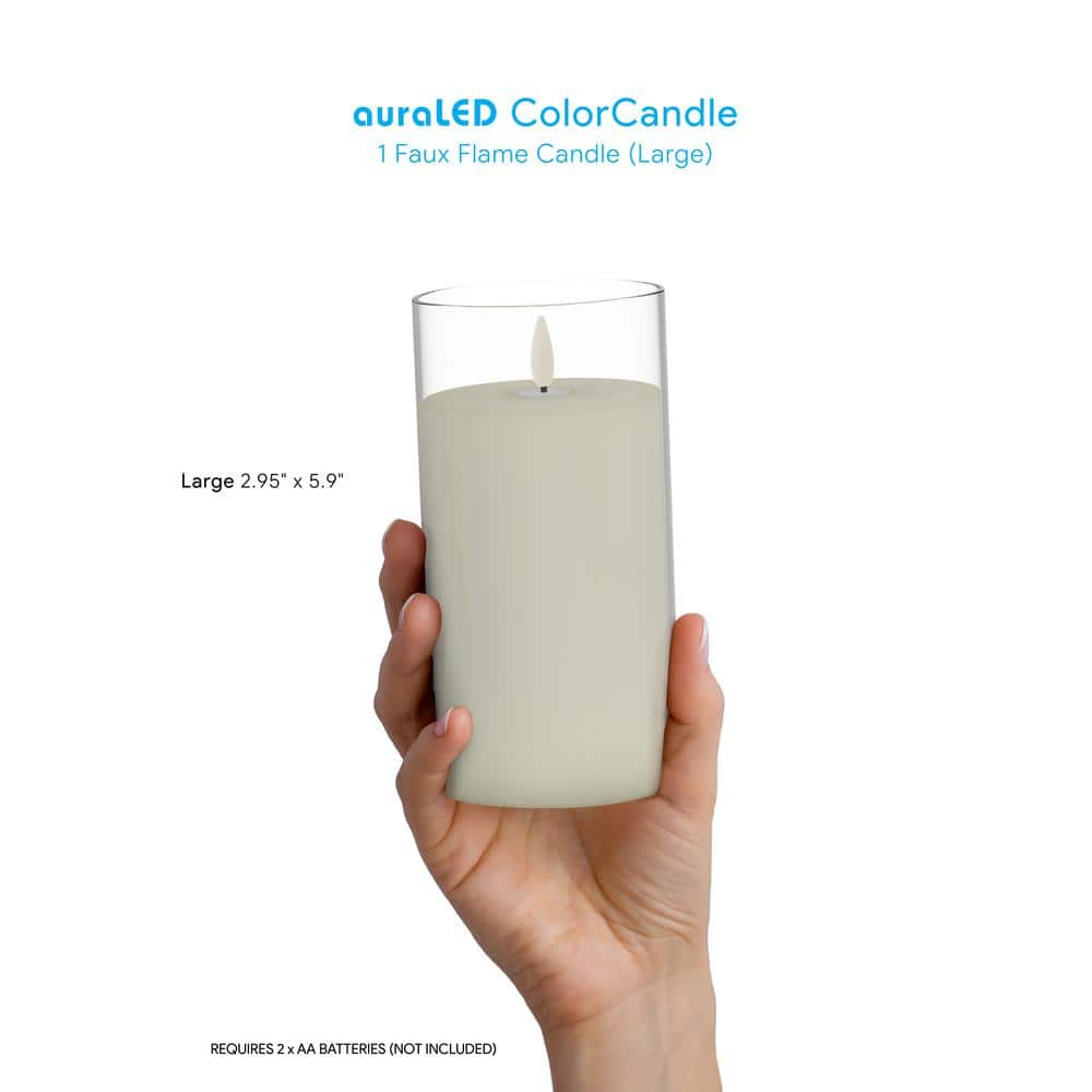 Aura LED Flameless Color Candle Large