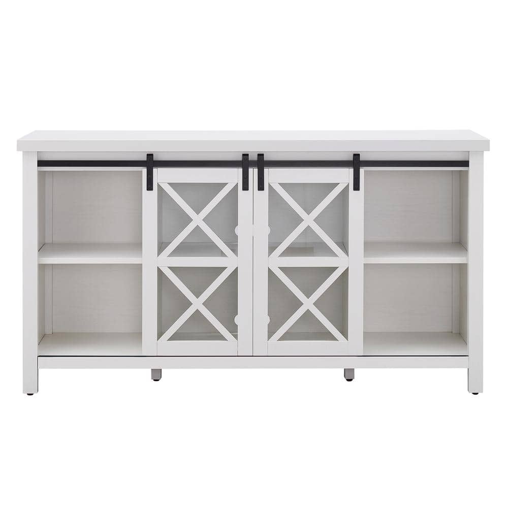 Evelyn&Zoe Clementine Rectangular TV Stand for TV's up to 65", White