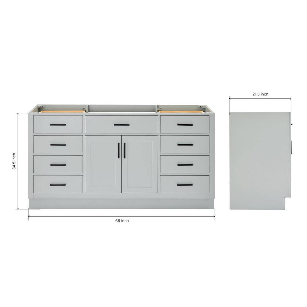 Ariel T066s-Bc Hepburn 66" Single Free Standing Vanity Cabinet Only - Grey