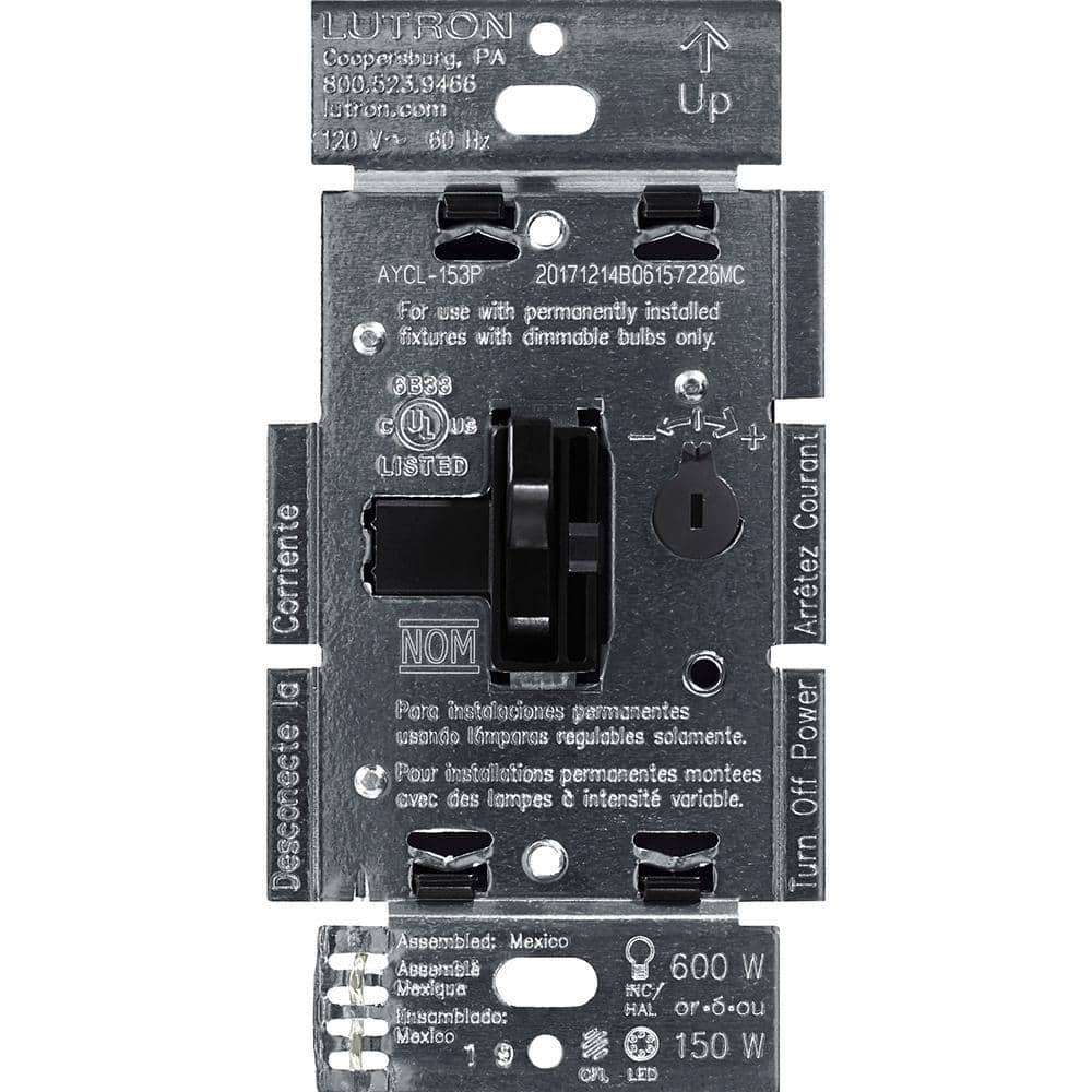 Black Smart LED Toggle Dimmer Switch for Dimmable Bulbs
