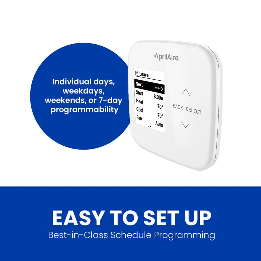 White Digital Programmable Universal Thermostat with LCD Display