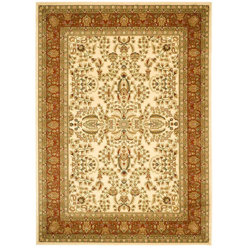 SAFAVIEH Lyndhurst Elizabeth Traditional Floral Area Rug, Ivory/Rust, 11' x 15'