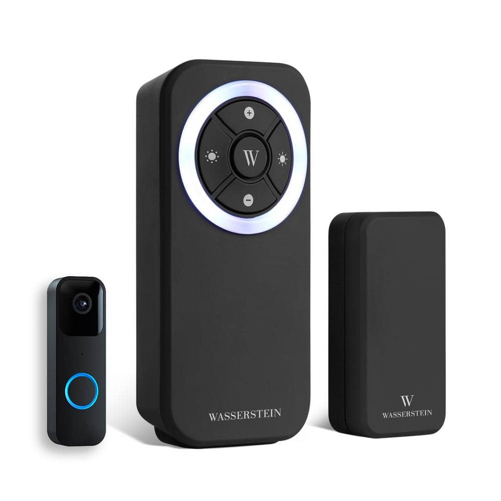 Wasserstein Wireless Doorbell Chime - Compatible with Blink Video Doorbell (1-Pack, Black)