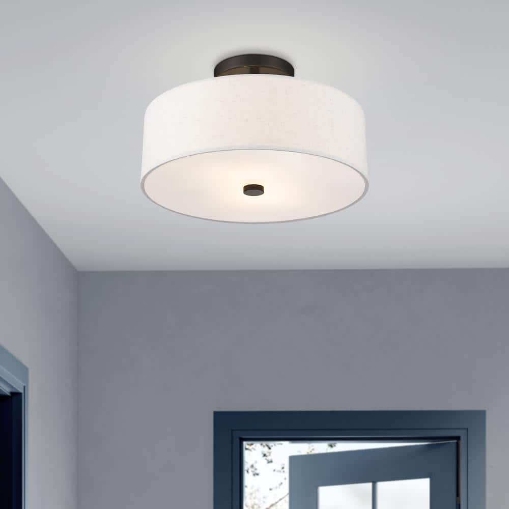 Livex Lighting Meridian 2 - Light Semi-Flush Mount in  English Bronze