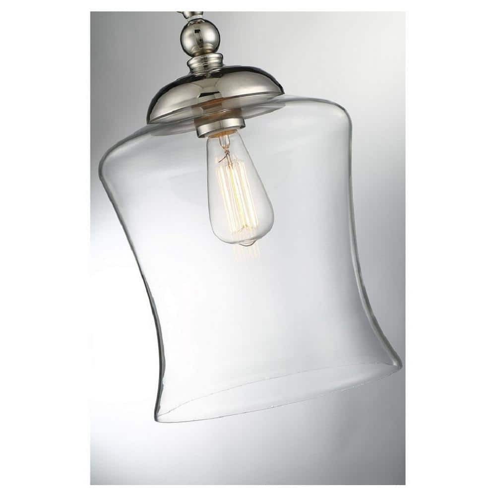 1 Light Mini Pendant in Polished Nickel by Meridian Lighting M70019PN