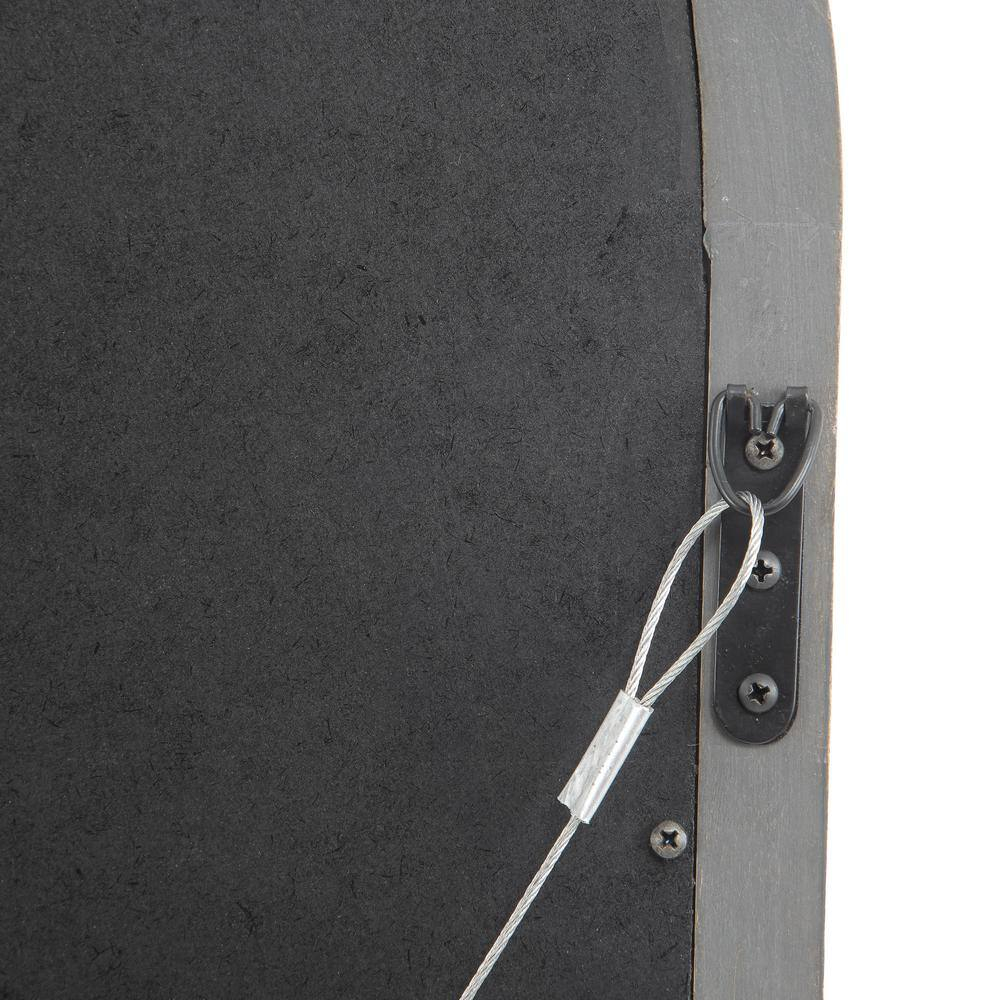 Noble House Shmuel Traditional Arched Windowpane Mirror, Gray Wash