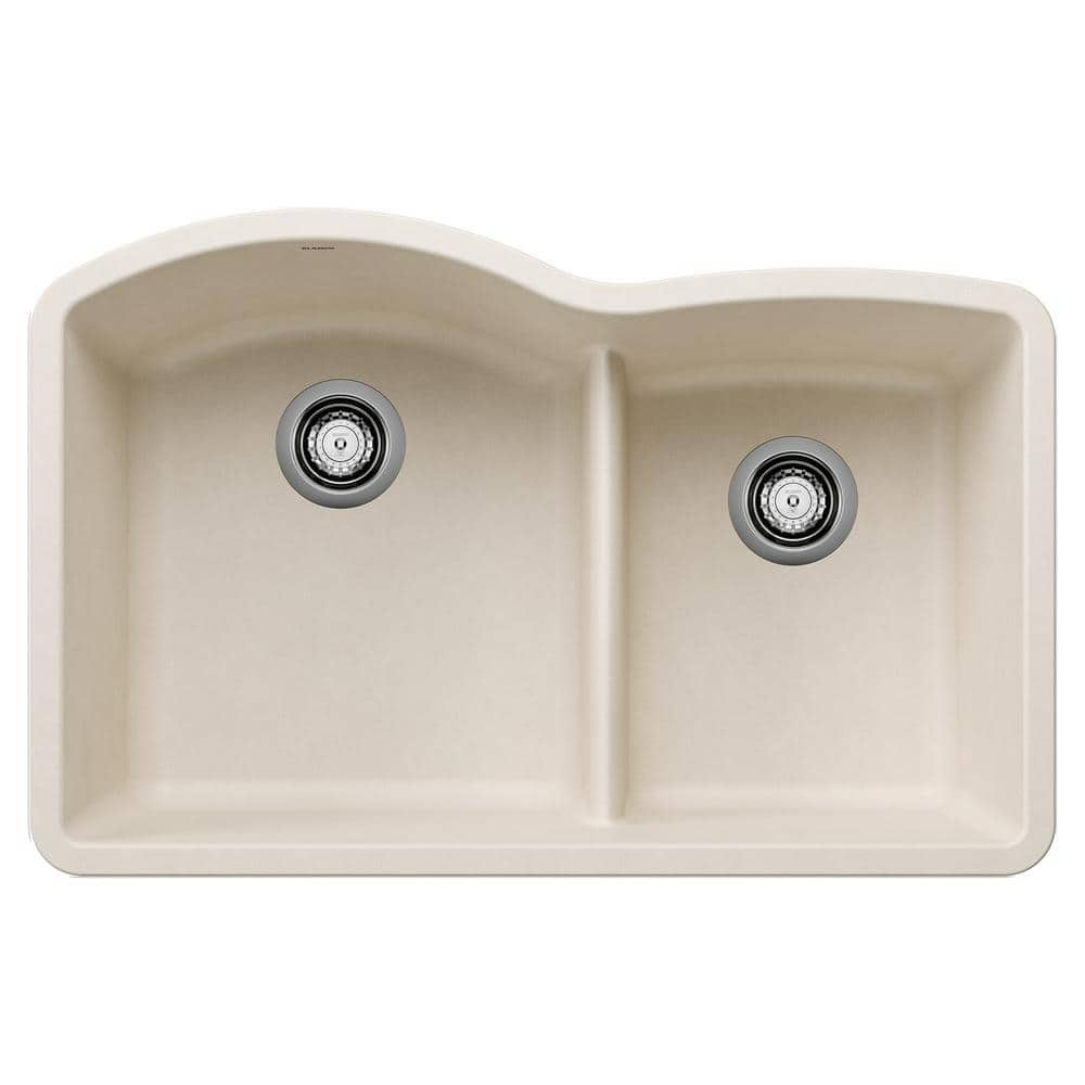 Diamond SILGRANIT 32" L x 20.88" W Double Bowl Undermount Kitchen Sink with Low Divide