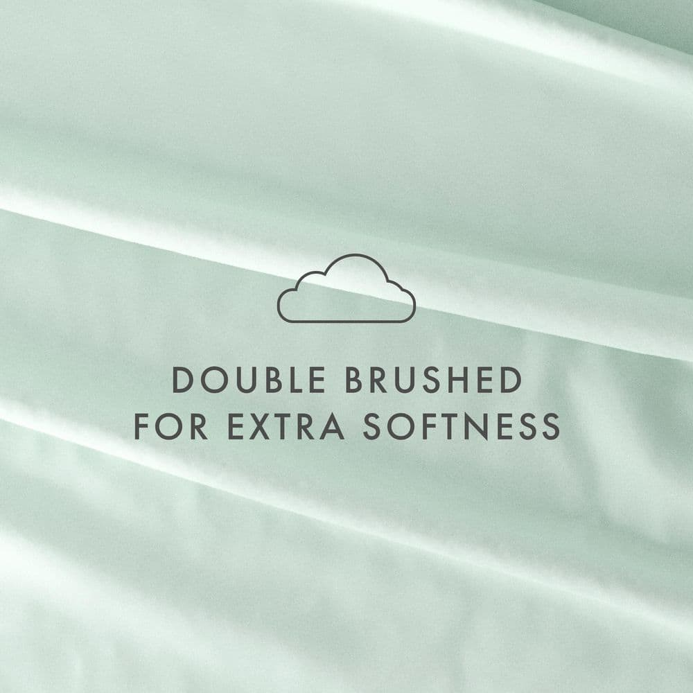 Queen, Mint Solid Microfiber 6 Piece Bed Sheet Set, by Noble Linens