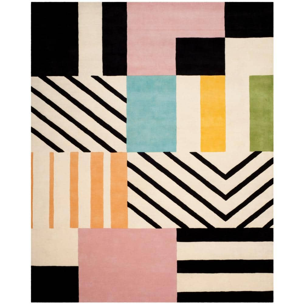 SAFAVIEH Fifth Avenue Bronagh Geometric Area Rug, Ivory/Black, 10' x 14'