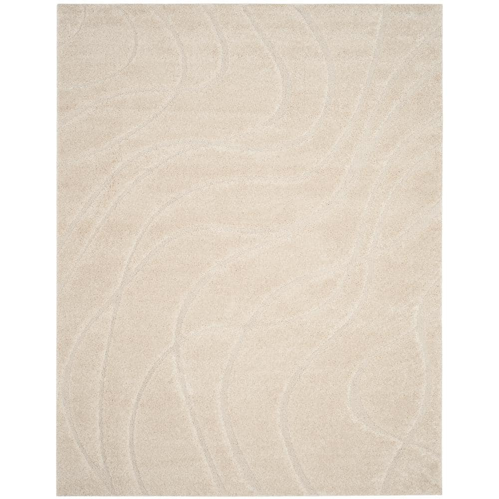 SAFAVIEH Florida Tamzen Abstract Shag Area Rug, Cream, 8' x 10'