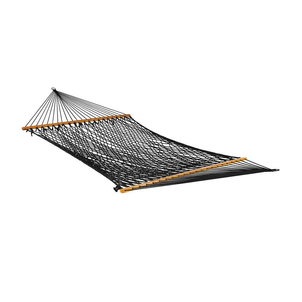 Bliss Hammocks Cotton Rope Hammock W/ Spreader Bar, 60-in. Wide, 450 lb. Capacity - Black