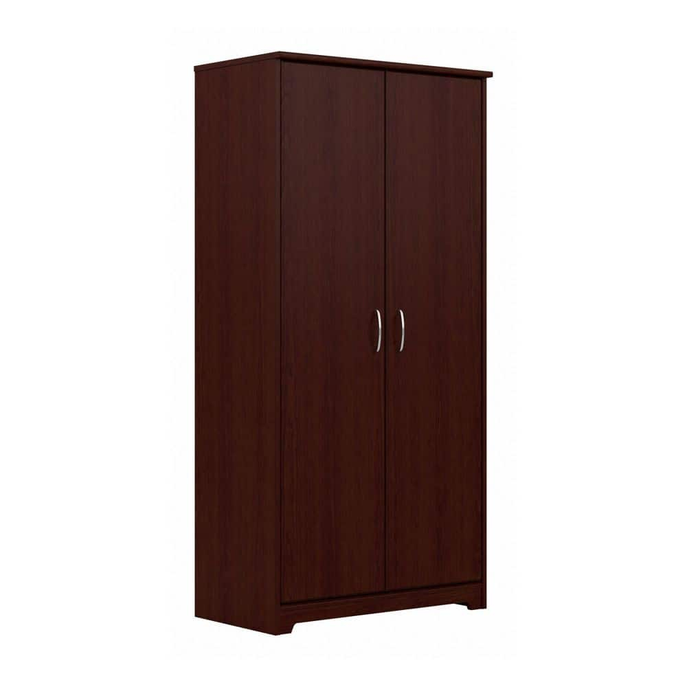 Bush Furniture Cabot Tall Storage Cabinet in Harvest Cherry - Engineered Wood
