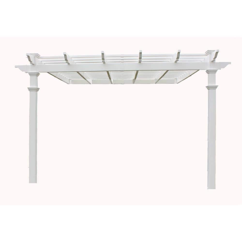 Vita 12' x 12' Freemont White Vinyl Pergola, VA42044