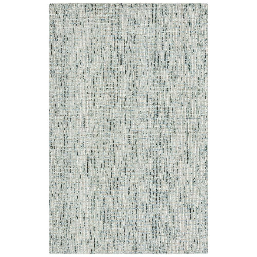 SAFAVIEH Abstract Delia Geometric Wool Area Rug, Green/Ivory, 8' x 10'