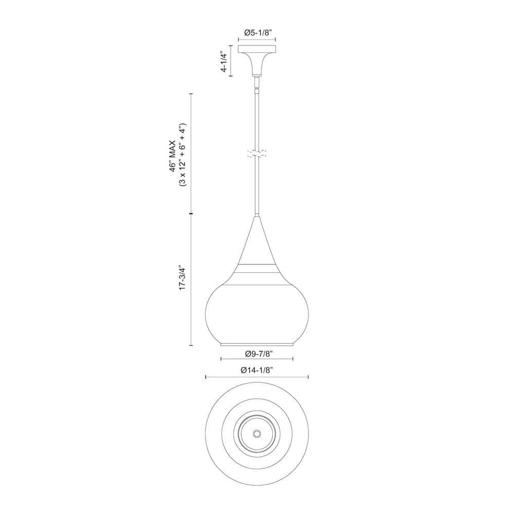 PD524214CHOP-Alora Lighting-Hazel - 1 Light Pendant-17.75 Inches Tall and 14.13 Inches Wide-Chrome Finish-Matte Opal Glass Color