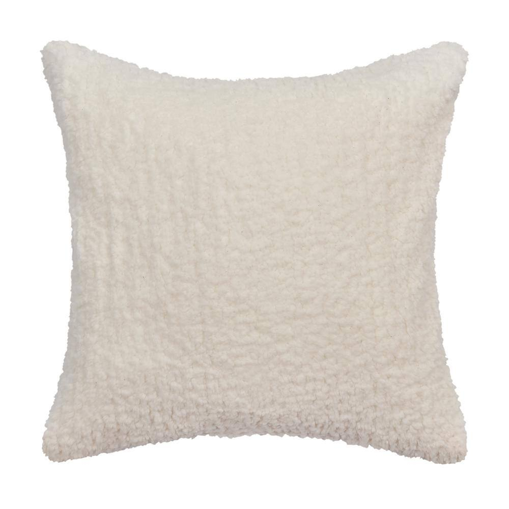 Asher White Plaid 20" Square Embellished Throw Pillow