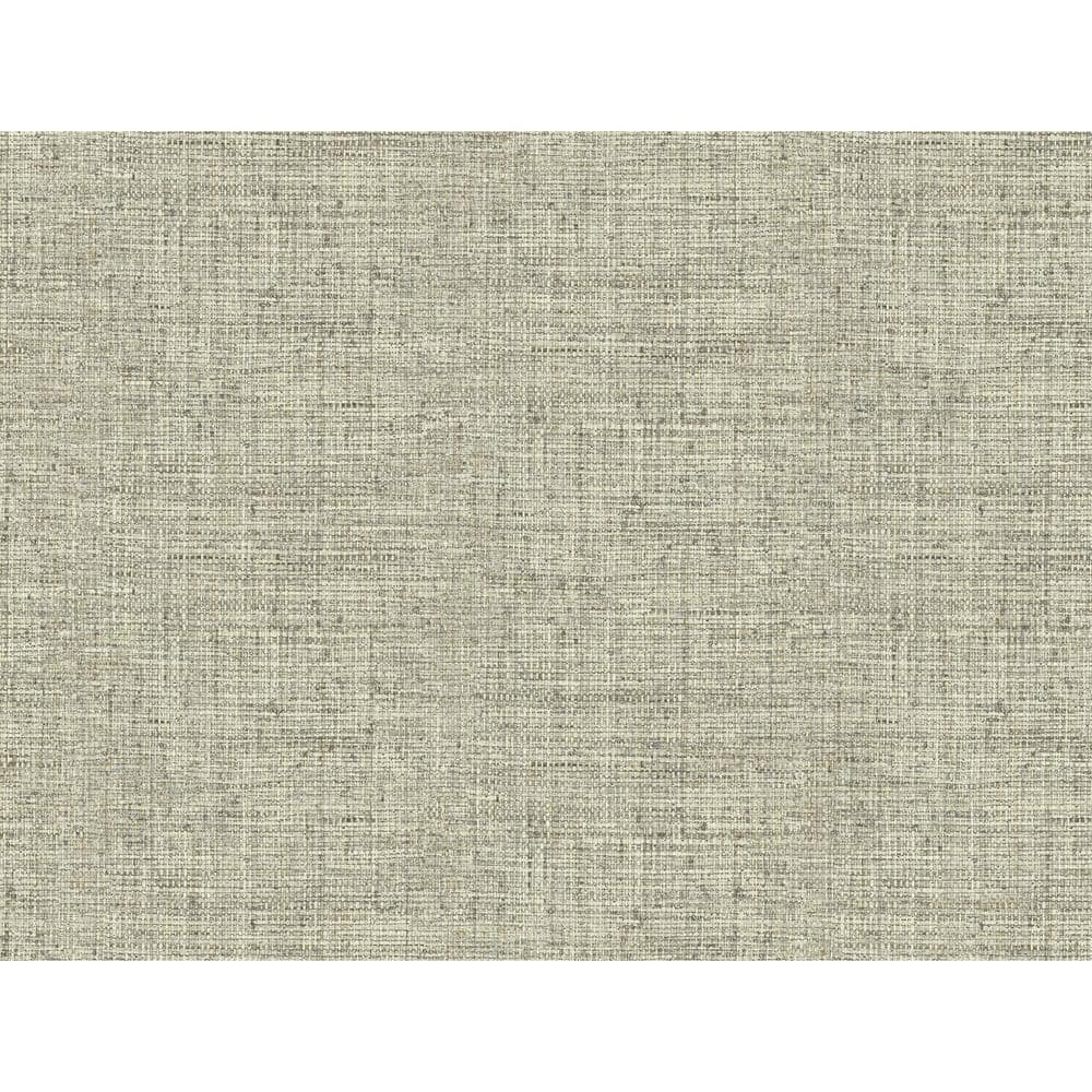 Greige Matte Grasscloth Pre-Pasted Paper Wallpaper Roll