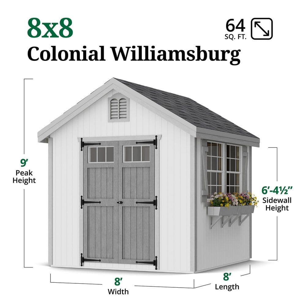 Little Cottage Co. Colonial Williamsburg Outdoor Wood Storage Shed
