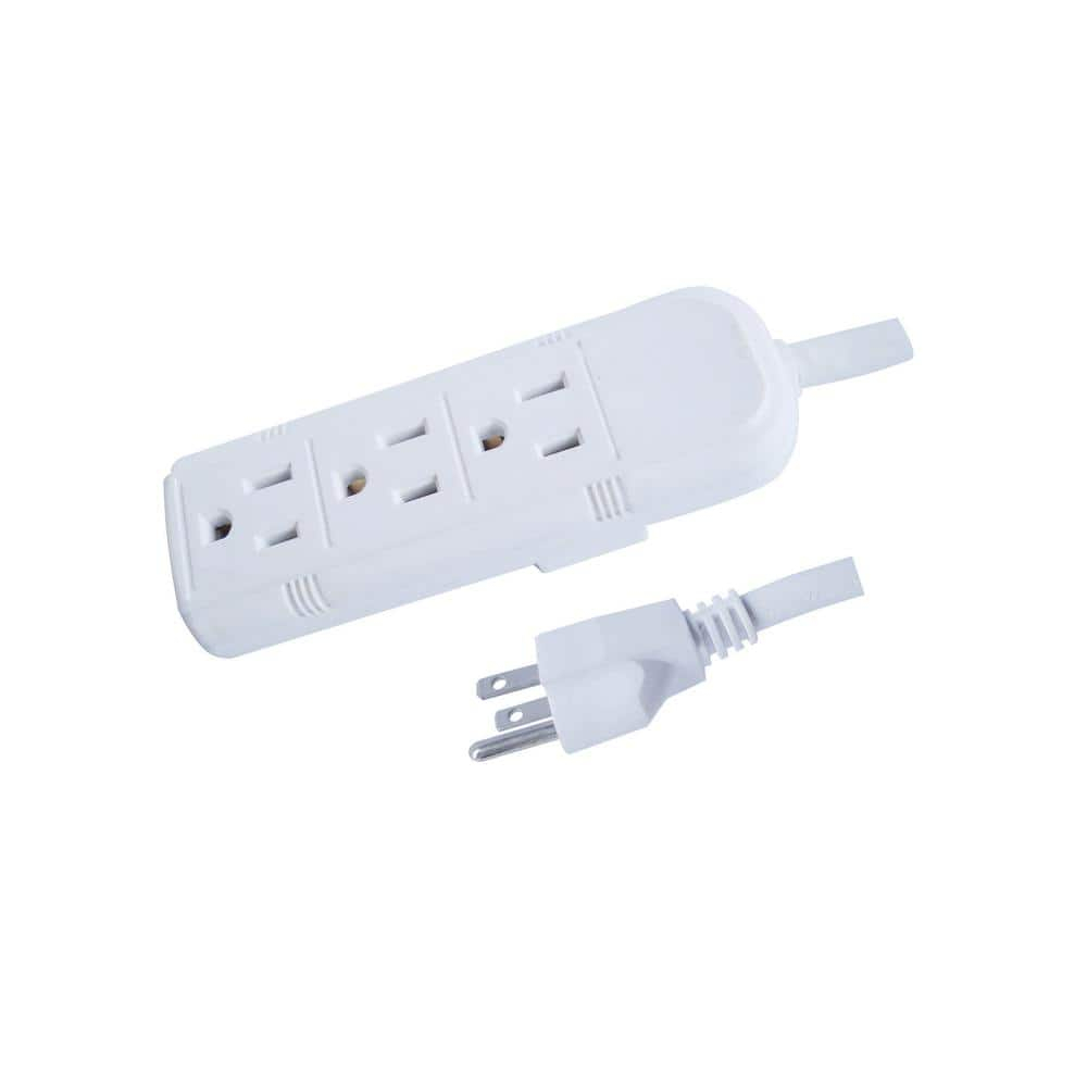 3-Outlet Mini Power Strip with 1.5 ft. Cord