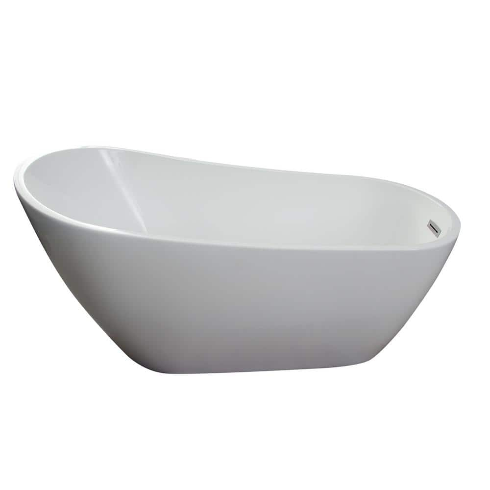 Lorenzo 60'' x 27.5'' Freestanding Soaking Acrylic Bathtub