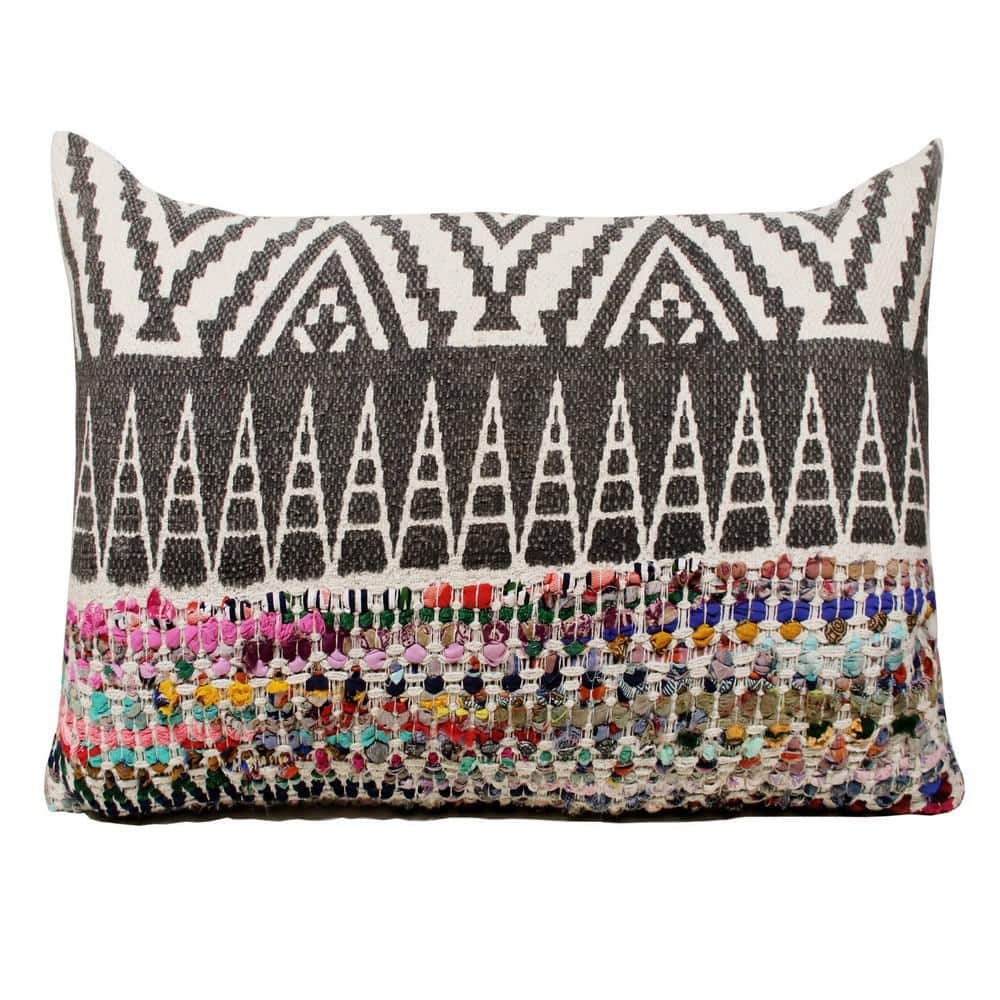 LR Home Nomad 14" x 36" Rainbow Chevron Cotton Blend Adult Decorative Throw Pillow