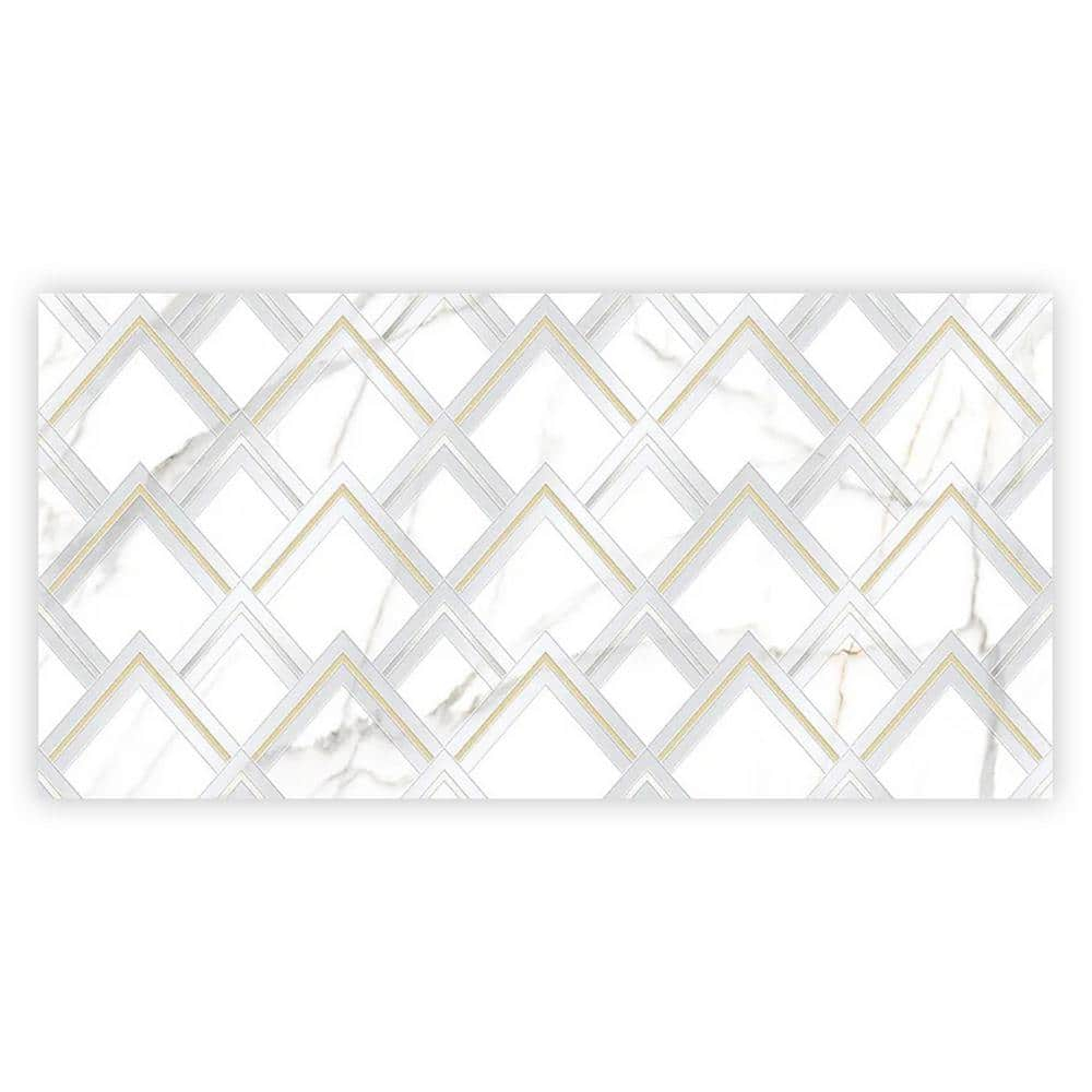 Strata 24 X 48 In. Polished White And Gold Porcelain Large Format Wall Tile (7.75 Sq Ft/Case) - 1 Pack