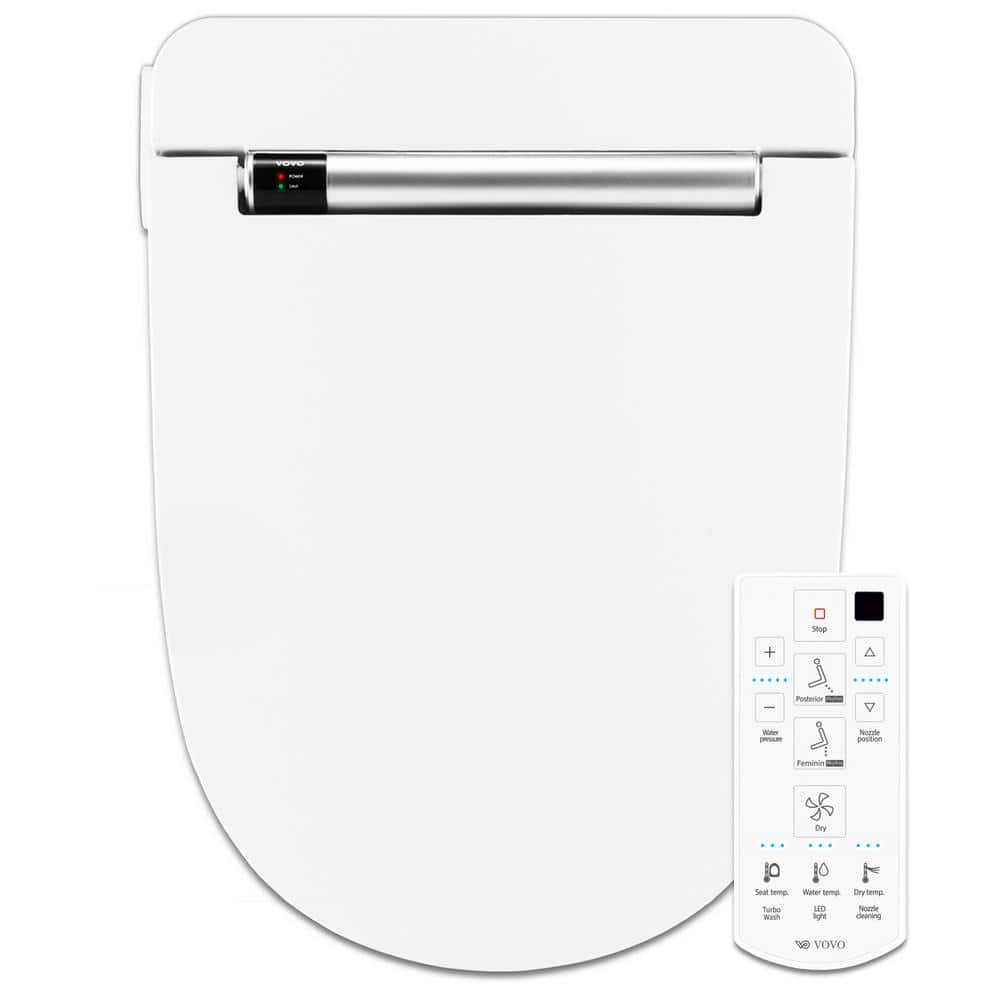 Stylement Electric Bidet Seat, Elongated Toilet in White, Remote, Deodorizer, Stainless Nozzle, UV LED, Made in Korea