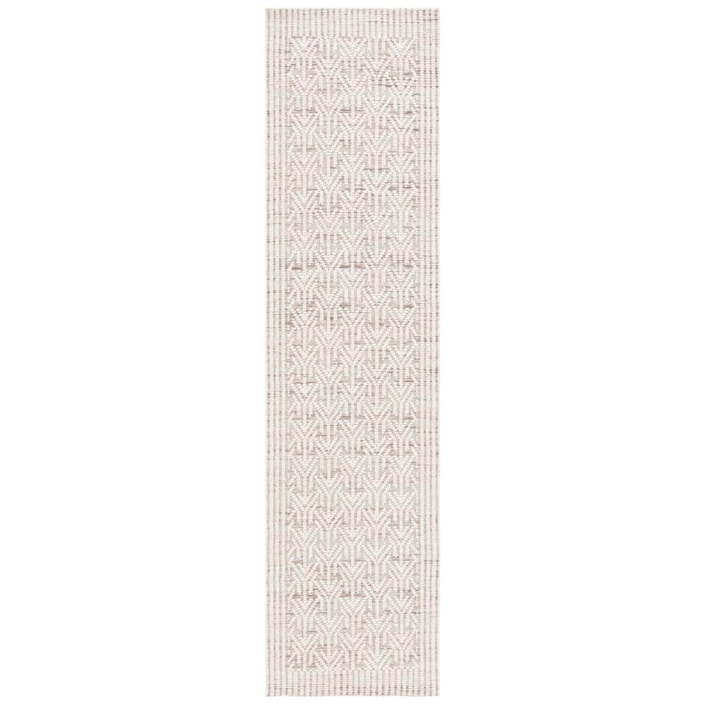 SAFAVIEH Marbella Alease Bordered Runner Rug, Ivory/Beige, 2'3" x 9'