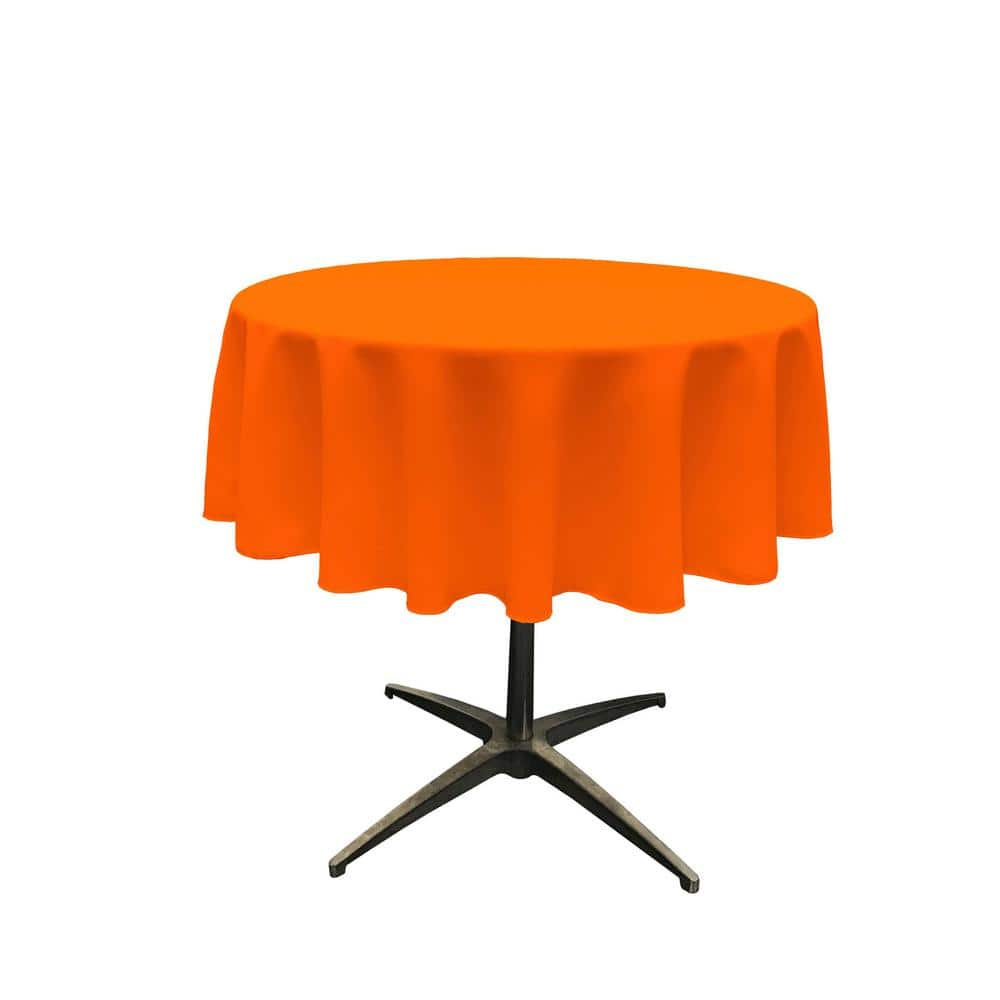LA Linen Polyester Poplin Tablecloth 51-Inches Round, Orange