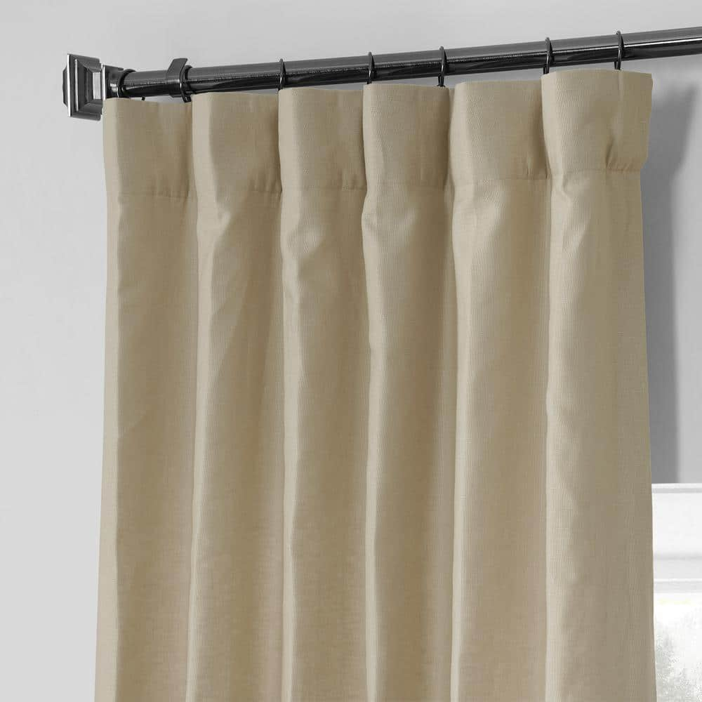 HPD HALF PRICE DRAPES French Linen Curtains 120 Inches Long Room Darkening Curtains for Bedroom & Living Room 50 X 120, (1 Panel), Walnut Beige
