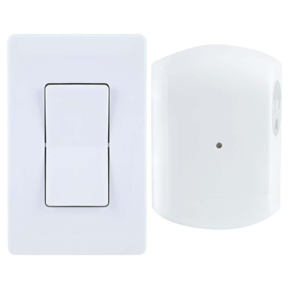 GE Wireless Light Control with Wall Switch, 1-Grounded Outlet, 18279