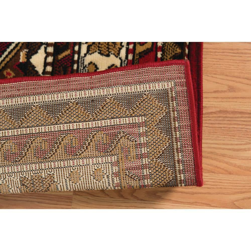 United Weavers Plaza Fleur Area Rug, Bordered Pattern, Red, 5'3" x 7'2"