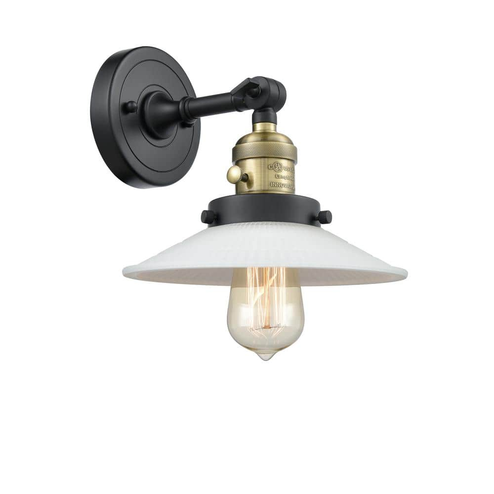 Innovations Lighting Halophane 1 - Light Sconce in  Black Antique Brass