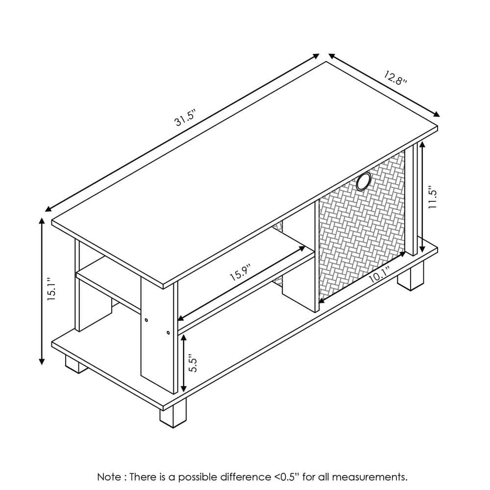 Columbia Walnut and Dark Brown MDF TV Stand with Storage Bin