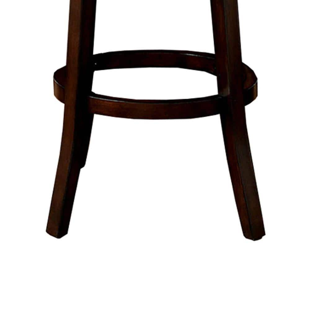 Gray Leather Swivel Wood 22" Contemporary Barstool