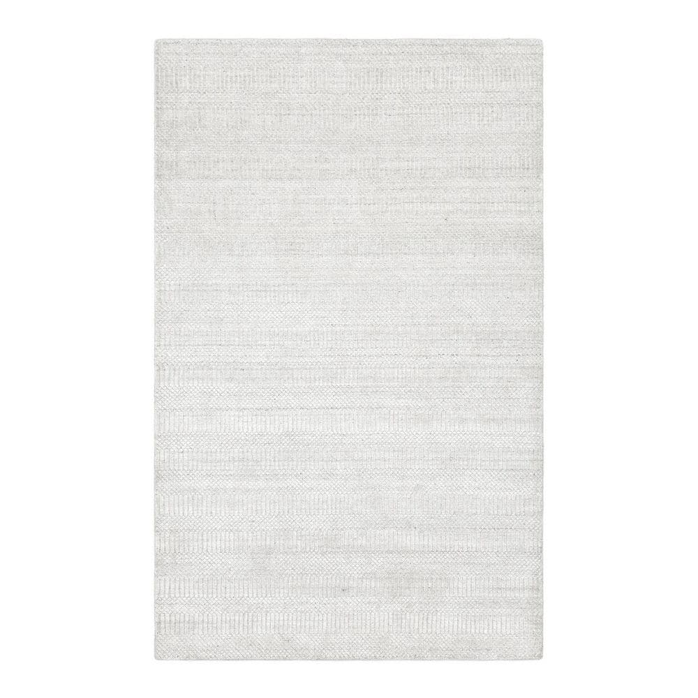 Handmade Ivory Wool and Viscose 9' x 12' Area Rug