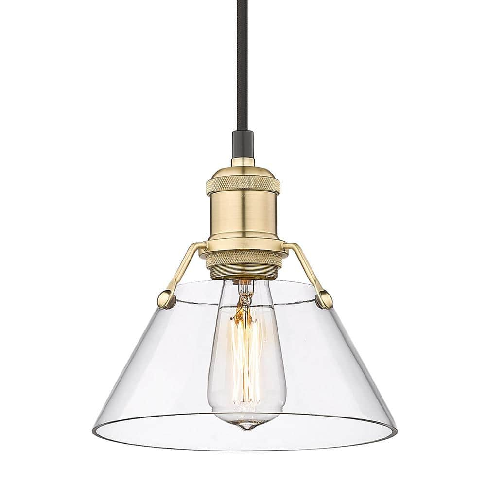 Golden Lighting Orwell 1-Light Mini Pendant in Brushed Champagne Bronze with Clear Glass