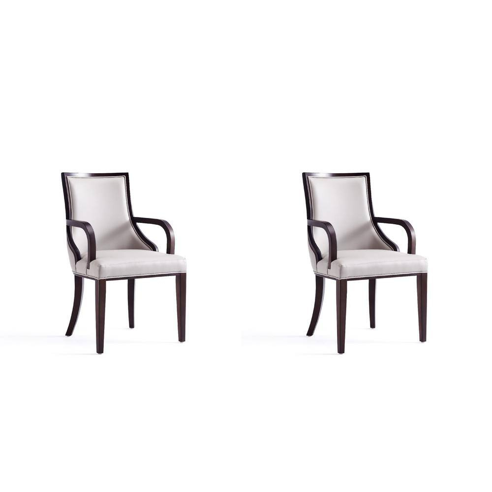 Grand Faux Leather Dining Armchair  with Beech Wood Frame (Set of 2)